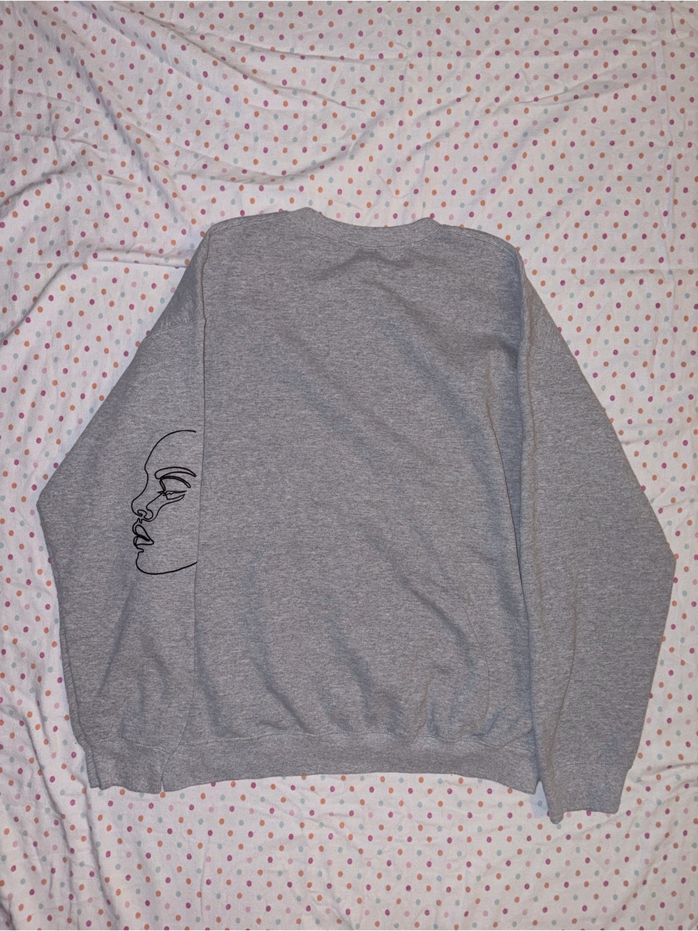 PacSun PS/LA Abstract Line Art Graphic Crewneck Sweatshirt Gray Medium - Picture 7 of 7